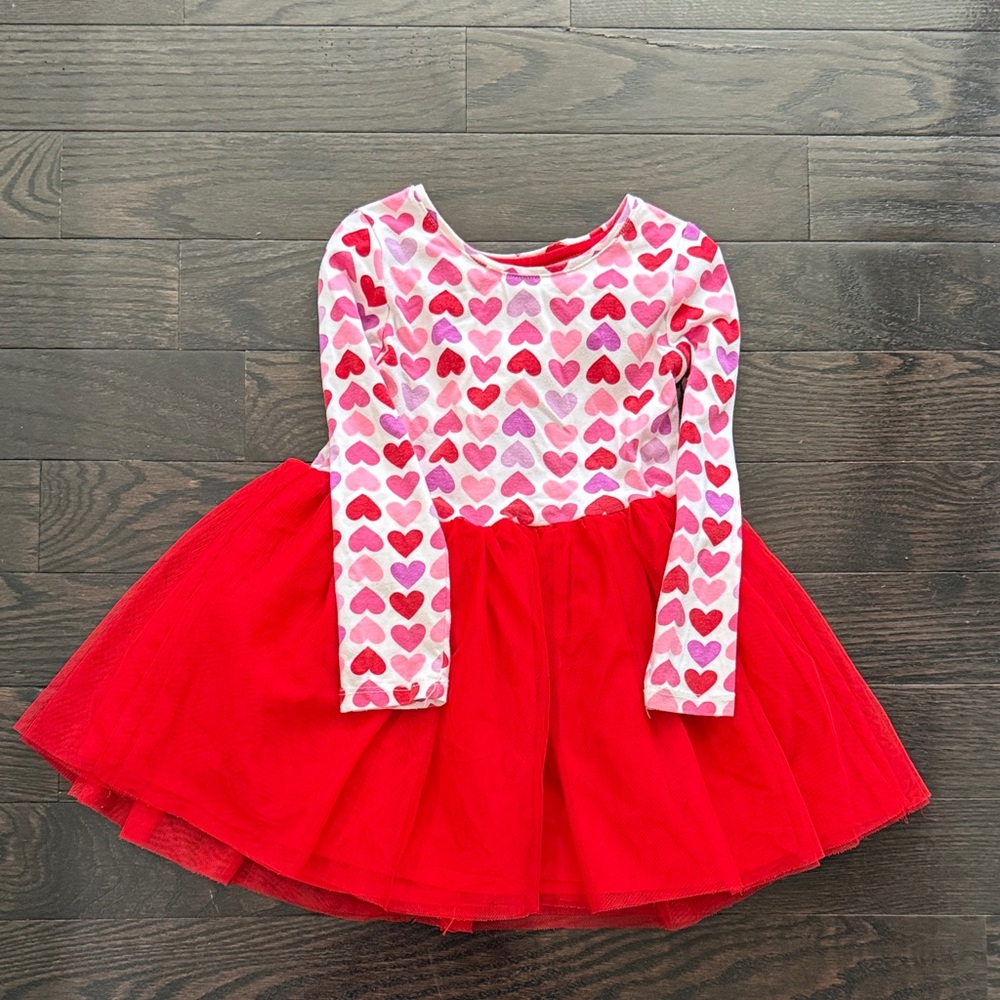 Isaac Mizrahi Pink and Red Heart Patterned Dress